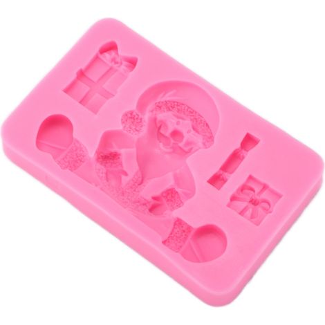 Moule en silicone pour Halloween, boîte cadeau Père Noël rose, durable, antiadhésif, grande utilisation, moules à fondant pratiques pour Halloween