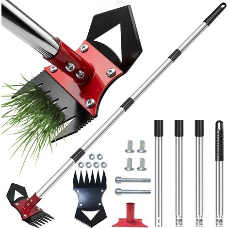 Arrache Mauvaise Herbe, 156 cm - Outil pour Desherber, Désherbeur Manuel, Râteau Et Houe de Jardin 2-en-1 : Un Jardinage Désherbage Efficace (1/5)