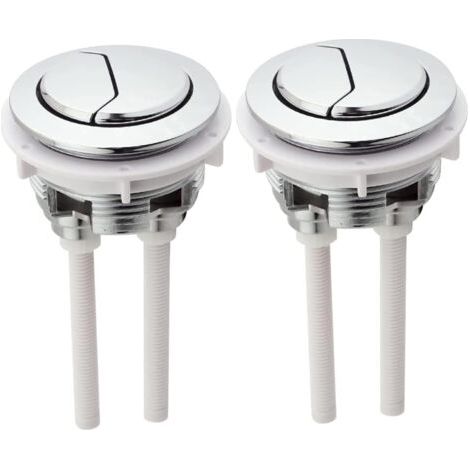 Bouton Poussoir WC, 2 PCS 48mm, Double Chasse, Réservoir, Boutons, Accessoires de Pompage, Argent, ABS, Acier Inoxydable, Vanne Globe, Plastique, 50 mm, NPT, 49mm (1/5)