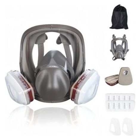 16 en 1Masque à gaz antibuée, respirateur facial intégral, respirateur de pulvérisation de peinture industrielle, filtre de travail de sécurité, protection contre le formaldéhyde (1/5)