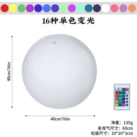 Europalamp – Boule lumineuse LED multicolore 50 cm étanche IP65 – Autonome sans fil – Télécommande infrarouge incluse – Éclairage d‘ambiance extérieu