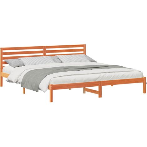 Maison Exclusive - Cadre de lit avec tête de lit Brun cire 180 x 220 cm Pin massif (1/5)