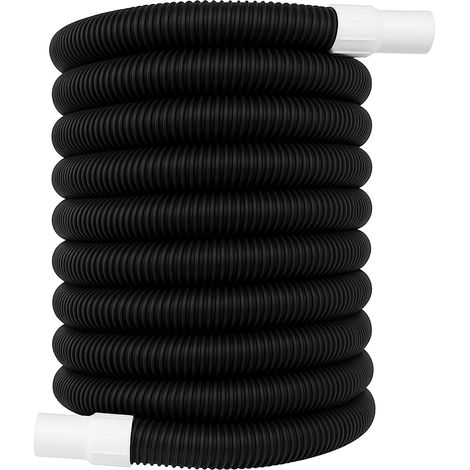 Relaxdays Poolschlauch, 32 mm Spiralschlauch, 10 Meter lang, Wasserschlauch für Pool & Garten, Kunststoff, schwarz/weiß
