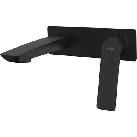 Mitigeur lavabo mural sans vidage (bouchon) noir mat (1/3)