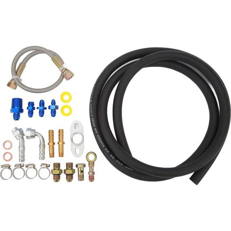 Kit, linea olio, universale, 19in tubo con raccordi in alluminio, per turbocompressori T25 T28 GT25 GT28 serie GT (1/5)
