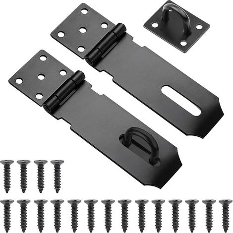 Moraillon de Porte Cadenas, Loquet (5 Pouces, Noir) Placard Garage Fermeture
