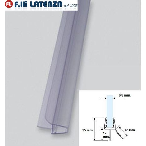 GUARNIZIONE PORTA BOX DOCCIA CRISTALLO PARAGOCCE 6/8 mm. TRASPARENTE PROFILO - 777302PT