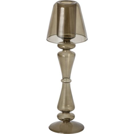 Photophore Lampe en Verre "Silje" 31cm Vert Olive (1/4)