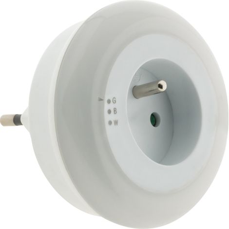 Otio – Veilleuse LED multicolore automatique avec capteur jour/nuit – Éclaire sans bloquer la prise – Technologie LED économique – IP20