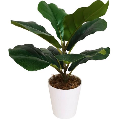 38cm Potted Artificial Fiddle Fig Plant (1/4)