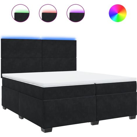 Maison Exclusive - Cama box spring con colchón terciopelo negro 2 (1/5)