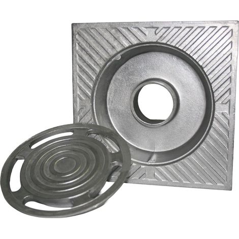 Sumidero de patio de aluminio, classic, 10 x 10 cm