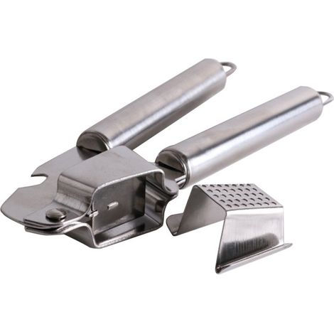 Spremiaglio manuale in acciaio inox, tritatutto curvo antiruggine, utensile da cucina con impugnatura ergonomica per uso domestico. (1/5)