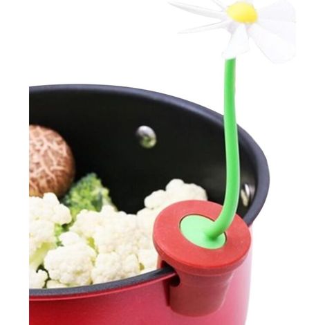 Lève-couvercle pour fleurs - Silicone PP Résistant à la chaleur - Antidérapant - Parfait pour la cuisine, la pâtisserie, la maison, le camping, pour éviter les débordements (1/5)
