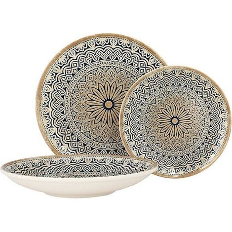 6 x assiettes creuses BYZANCE - Porcelaine - 21 cm - Novastyl