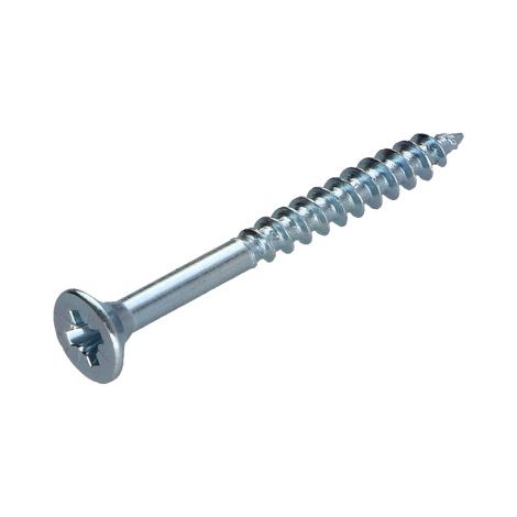 VBA Vis bois agglo Tête fraisée Pozi N°2 4.5X50 Filetage partiel Acier zingué-10 pièces (1/5)