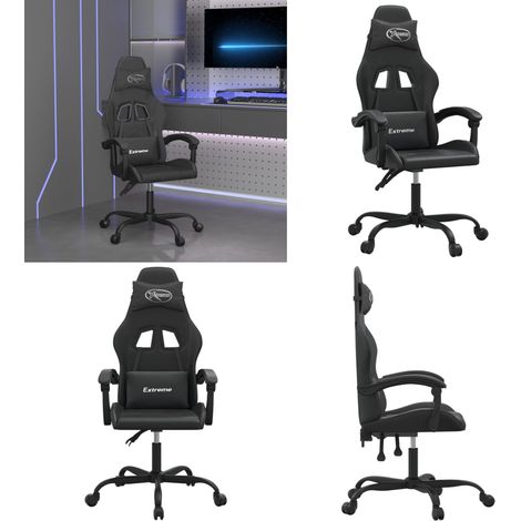 Gaming-Stuhl Drehbar Schwarz Kunstleder - Gamingstuhl Drehbar - Gamingstuhl Schwarz (1/5)
