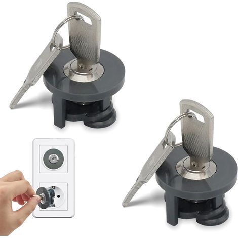 2 Pieces Socket Lock, Lockable Socket, Socket Prevents, Safety Electrical Socket Contact Lock, for European Sockets, Prevents Electricity Theft and Accidental Contact (1/5)