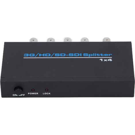 Répartiteur SDI 1 entrée 4 sorties - Répartiteur de signal professionnel haute résolution SDI - Amplificateur de distribution - Prise 110-240 VEU