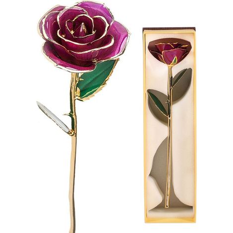 Konservierte goldene Rose mit Goldauflage, personalisiertes Geburtstagsgeschenk für Frauen, romantische Geschenkidee zum Valentinstag (1/5)