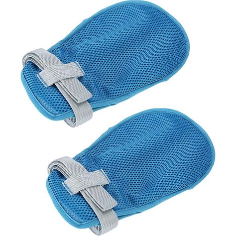Lot de 2 gants de contention pour doigts, mitaines de contrôle manuel, protecteurs anti-infection, fixation main et doigts, matériel médical. (1/5)