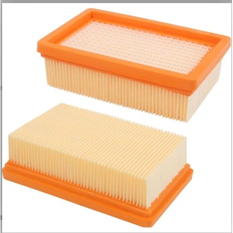 Packung mit 2 Ersatzfiltern für Staubsauger der Modelle WD4, WD5, WD6, MV4, MV5 und MV6 (flache Faltenfilter). (1/5)