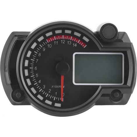 Multifunktions-Tachometer, Drehzahlmesser, Kilometerzähler, 15000 U/min, LCD-Display, universelles Motorradinstrument (1/5)