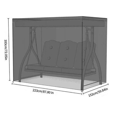 NALOOKAMIC Housse de protection pour balancelle de jardin, 2/3 places, étanche, anti-poussière, anti-UV, indéchirable, pliable pour balancelle de jardin, terrasse, cour (1/4)