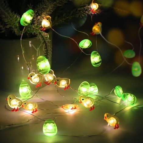 Guirlande lumineuse lapin 220cm, décoration lumineuse de Pâques, guirlande de Pâques pour intérieur, déco lumineuse de Pâques (1/5)