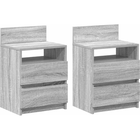 Maison Exclusive - Nachttische 2 Stk. mit 2 Schubladen Grau Sonom