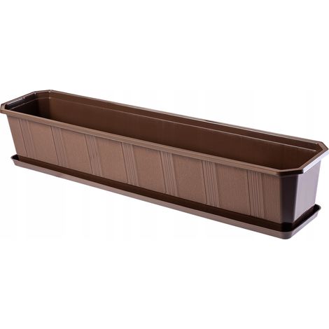KADAX Pot de Fleur de Balcon + Support 80cm Marron (1/5)
