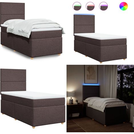 vidaXL Sommier à lattes de lit avec matelas Marron foncé 100x200 cm (1/5)