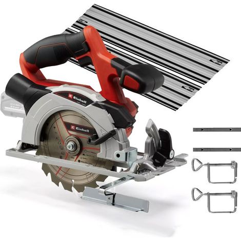 Einhell 18v Cordless Circular Saw 150mm TE-CS 18/150 Li Bare + 2x1.0m Guide Rail