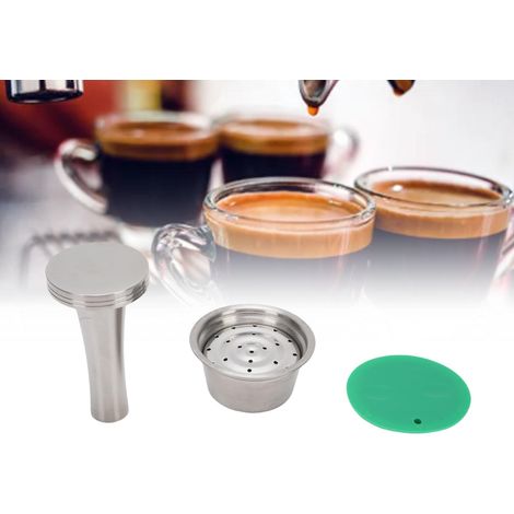 Juego de cápsulas de café reutilizables, juego de cápsulas de café de acero inoxidable, juego de cápsulas de café, juego de prensador para máquinas de cápsulas de café (1/5)