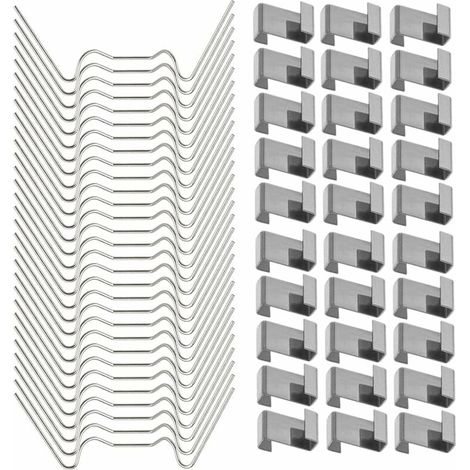 Bardusch 100 Pcs Clips de Fixation pour vitre de Verre à Effet de Serre en Acier Inoxydable (avec 50 Clips de Fil W pour vitrage en Serre et 50 Clips de chevauchement en Z pour vitrage de Serre) (1/5)