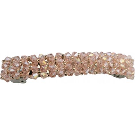 Handgefertigte Kristallhaarspange, glänzende handgefertigte Haarnadel, rosa Haaraccessoire (1/5)