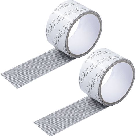 Ruban Adhesif Reparation Moustiquaire, 2rouleaux Moustiquaire Ruban De Réparation, Patch Repare Moustiquaire Réparation de Fenêtre Kit de Moustiquaire Adhesive Reparation Réparer Moustiquaire 2Pcs Gri