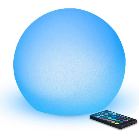8" LED Boule Lampe Sphère Rechargeable Veilleuse avec Télécommande, Changement de Couleur Lampe D'ambiance Rgb Orbe Lumineux, 16 Couleurs Dimmables, IP65 Étanche pour Intérieur Extérieur Décor (1/5)