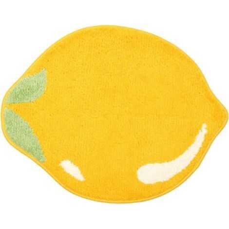 Tapis de salle de bain au citron, tapis antidérapant aux fruits, tapis de cuisine, décoration de salle de bain jaune citron, tapis amusant pour enfant (1/5)