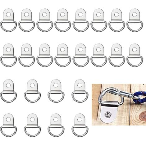Anneau Arrimage 20 Pièces Crochet Arrimage Anneau d'Arrimage en Acier Inoxydable Ccessoire Remorque pour Remorques, Voitures, Camions, Kayaks, Outils Électriques (1/5)