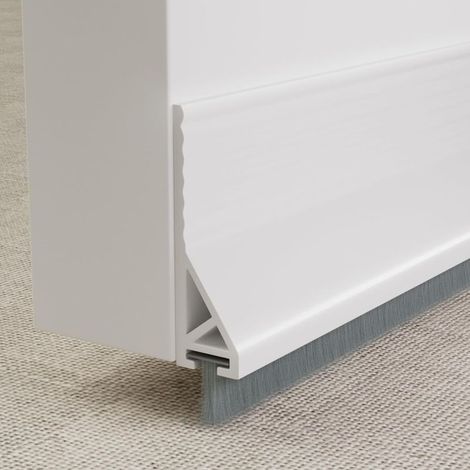 Bande d'étanchéité autocollante pour boudin de porte, 100 cm, à brosse, avec joint à brosse, joint de porte, blanc (1/5)