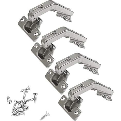 CCYKXA 135 Degré Charnière de Porte Pliante d'Angle pour Placard Cuisine Armoire Meuble Porte à Angle Combiné Lot de 4 (1/5)