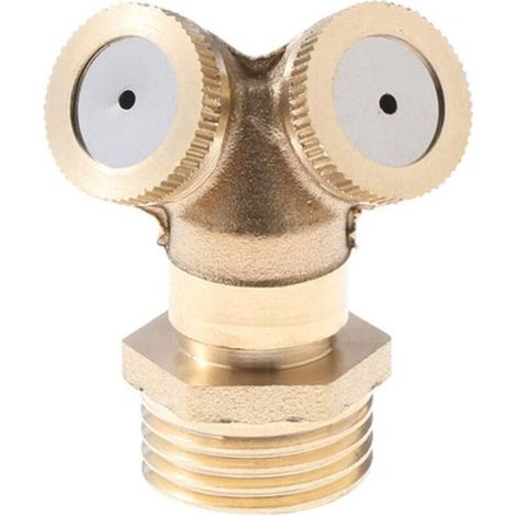 Buse de brumisation en laiton à 1 trou pour arroseur jardin, raccord d'eau avec adaptateur 1,27 cm jardin extérieur - 2-hole (1/5)