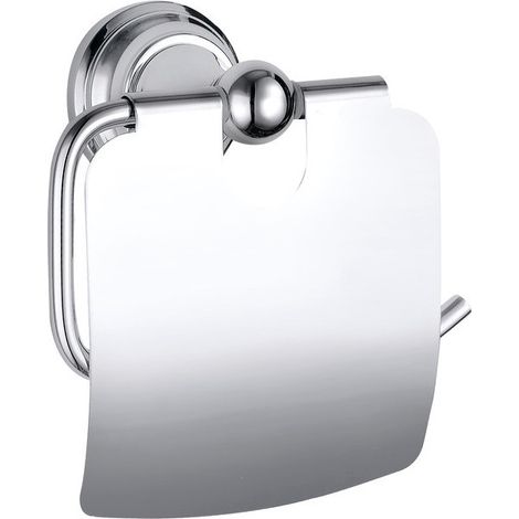 Dérouleur papier toilette rétro MORAVA en laiton chromé 13,65x 7,85 x14,55 cm (1/2)