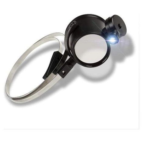 Lunettes Loupe Grossissante avec Éclairage LED 15X Zoom - Casque Loupe Frontale serre Tête avec Lumière pour Lecture, Bijoutier, Couture, et Bricolage (1/5)