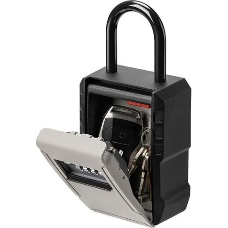 Mini Coffre-fort, Boîte secrète de stockage de clés, organisateur 4 chiffres combinaison mot de passe Protection(argent) (1/4)
