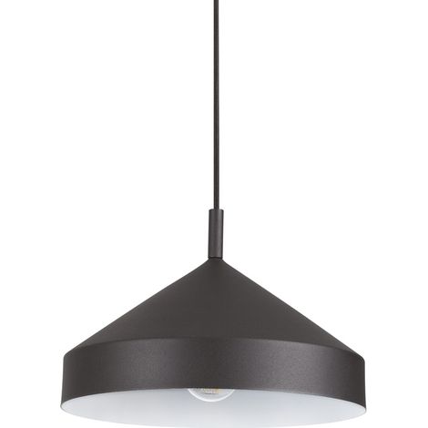 Sospensione Industrial-Minimal Yurta Metallo Nero 1 Luce E27 D30 (1/3)