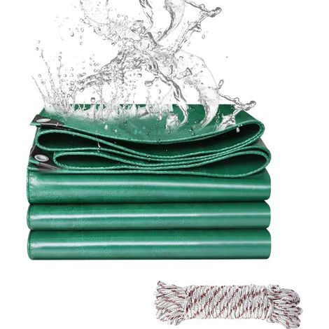 Bâche de Protection Extérieur,PVC Bâches Épaisse Imperméable,2x3 m 440 g/m²,Anti-UV Résistante aux Déchirures,Œillets Métalliques Renforcés,Multi-Usage Jardin Terrasse Piscine,Vert (1/5)
