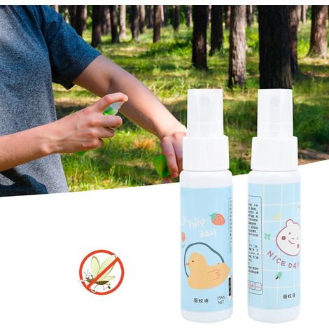 Lot de 2 sprays anti-moustiques portables de 35 ml, motif dessin animé, pour adultes et enfants. (1/5)