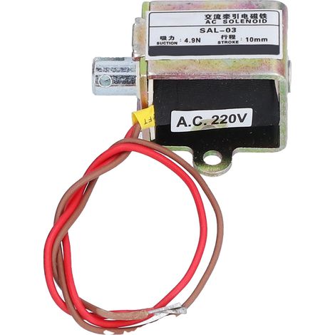 Électroaimant à solénoïde BERM à traction, force d'aspiration de 4,9 N, course de 10 mm, SAL-03, 220 V CA (1/5)
